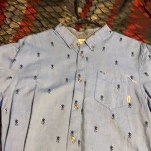 Blue and black vans button down